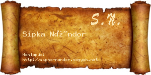 Sipka Nándor névjegykártya